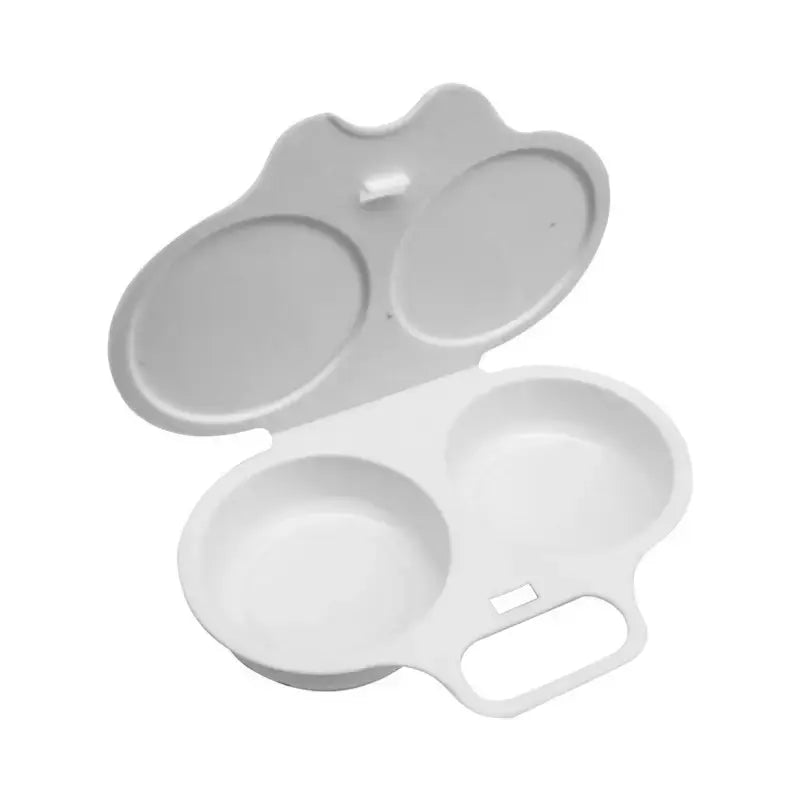 Grey Egg Poacher, Easy-Clean Microwave Egg Boiler Poacher, 2 Cavity Nonstick Poached Egg Maker With Lid, Egg Cooker, Double Drain Poached Cups Dining Specialty Cookware